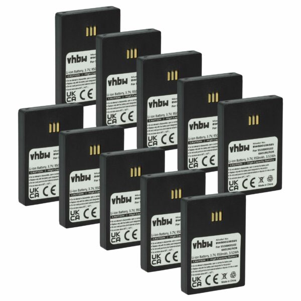 10x Bateria vhbw 3BN78404AA para Telefones Ericsson DECT - 950 mAh 3.7V Li-Ion