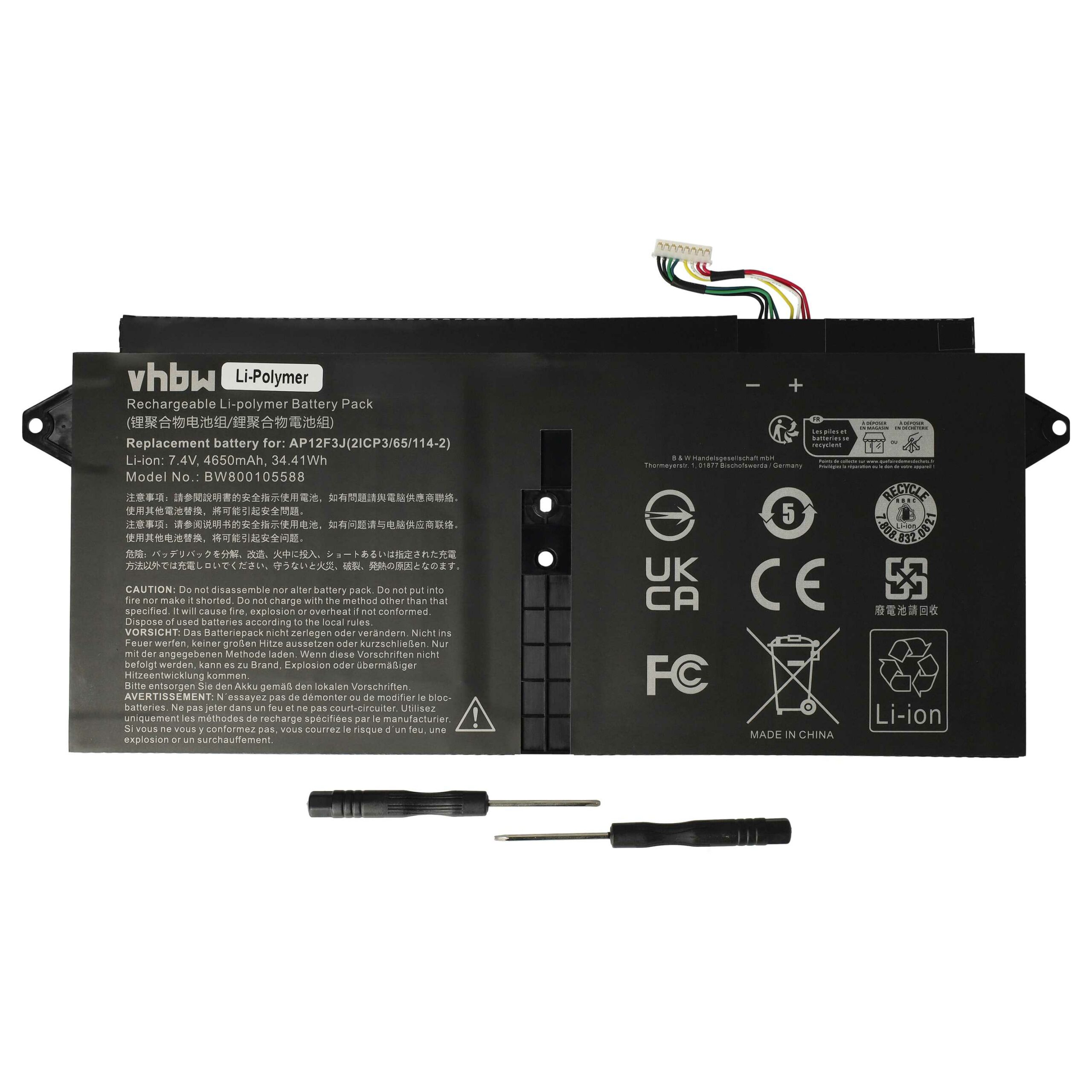 Bateria para Notebook Acer vhbw 4650 mAh 7.4V Li-polímero - Image 3