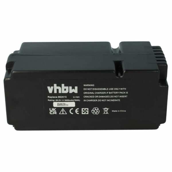 Bateria vhbw compatível Yard Force 862601, 862615, 862617, 862618, 0862622 - 3000 mAh 25.2 V Li-Ion