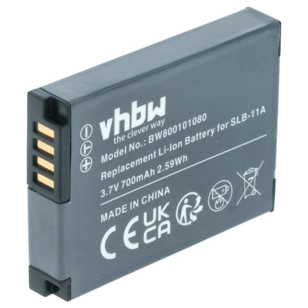Bateria vhbw para Samsung SLB-11a - 700mAh, 3.6V, Li-Ion