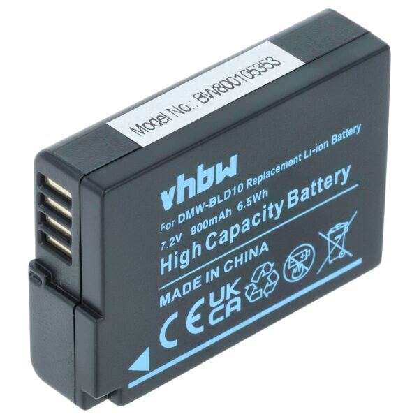 Bateria vhbw para Panasonic DMW-BLD10, DMW-BLD10PP, DMW-BLD10E - 950mAh, 7.2V, Li-Ion com Chip de Info