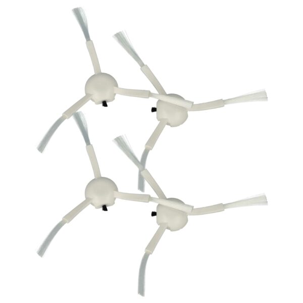 4 Escovas Laterais vhbw para Dreame 2839434, 20020100000446 - Aspirador Robô, 3 Braços, Branco