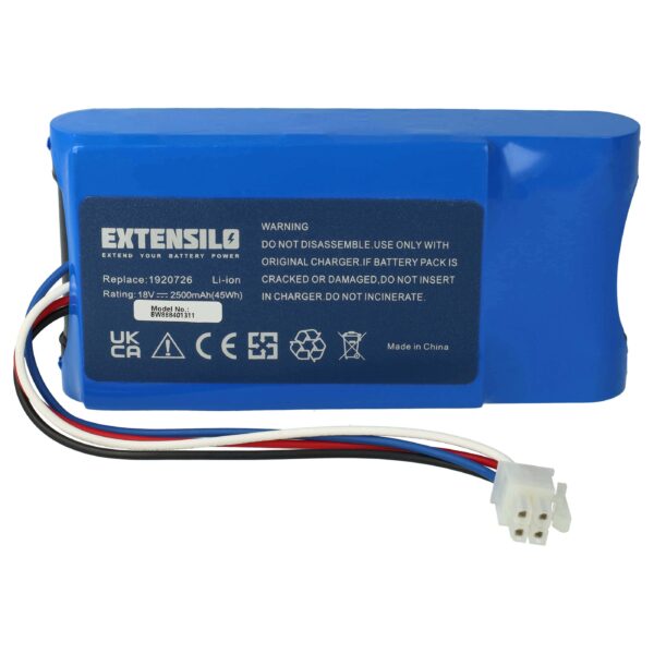 Bateria EXTENSILO Li-Ion 18V 2500mAh para Yard Force MB800 e Amiro 350i