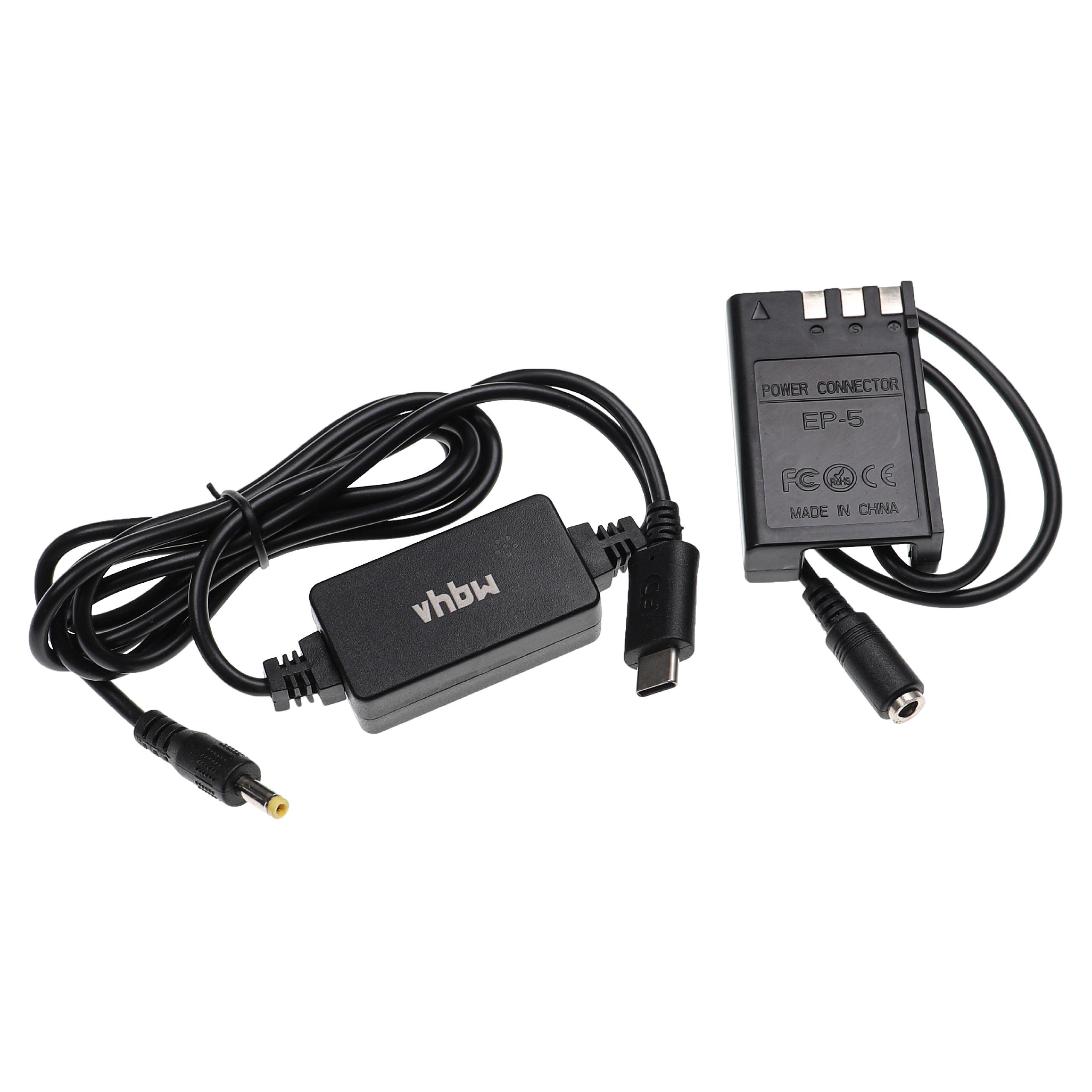 Fonte de Alimentação USB vhbw para Câmaras Nikon EH-5A/EH-5 + Acoplador DC - 2 m, 9 V 3.0 A - Image 3