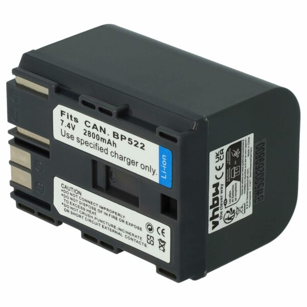 Bateria vhbw para Câmaras Canon (BP-535, BP-511, BP-522, BP-512, BP-514) - 2800 mAh 7.2 V Li-Ion