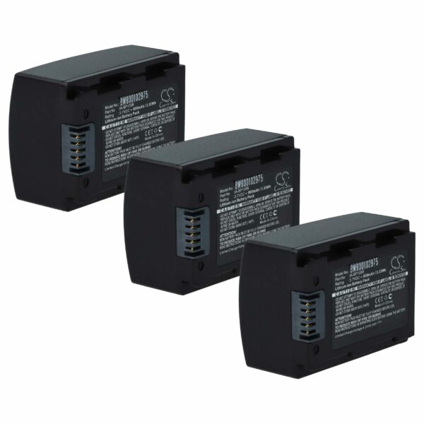 Bateria vhbw 3x para Câmara de Vídeo Samsung IA-BP105R - 1100 mAh 3.7V Li-Ion