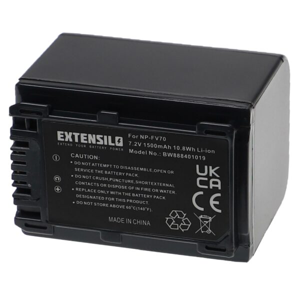 Bateria Extensilo para Sony NP-FH100 / NP-FV100 - 1500mAh, 7.2V