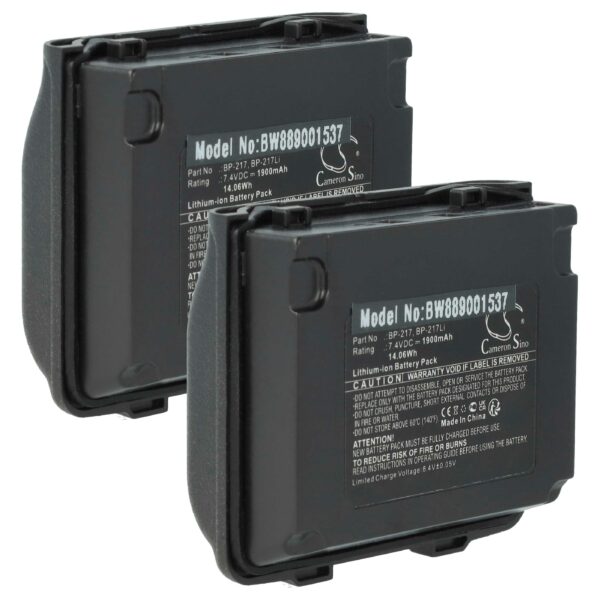 2x Bateria para Rádio Icom BP-217LI, BP-217 - 1900 mAh 14.06 V Li-Ion vhbw