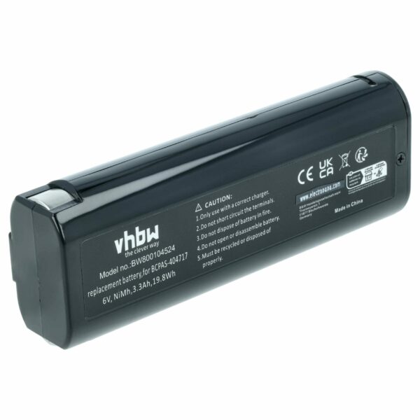 Bateria vhbw para Paslode 900421, 900400, 900420, 404400, 404717 - 3300 mAh, 6 V, NiMH