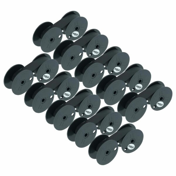 Pack 10x Fita de Tinta Compatível GR 1, GR 24, GR 51 para Máquinas de Escrever Triumph-Adler - Preta vhbw