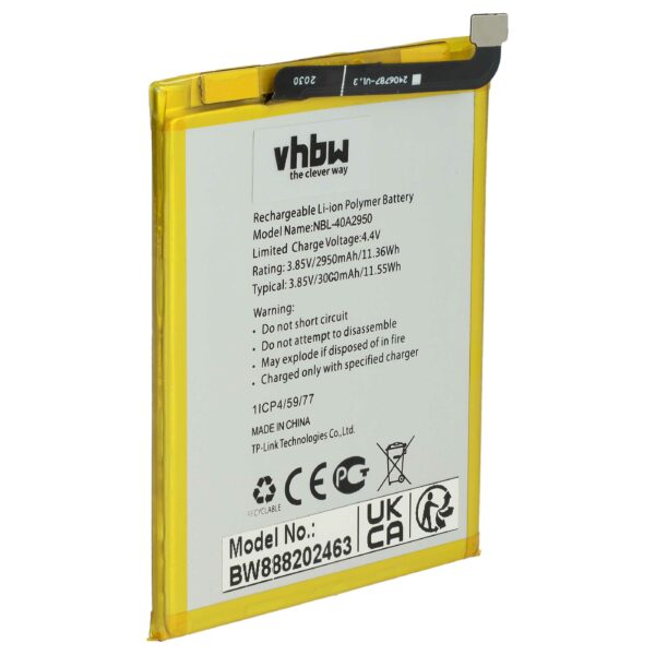 Bateria vhbw para Neffos / TP-Link NBL-40A2950 - 2850 mAh 3.85 V Li-polímero