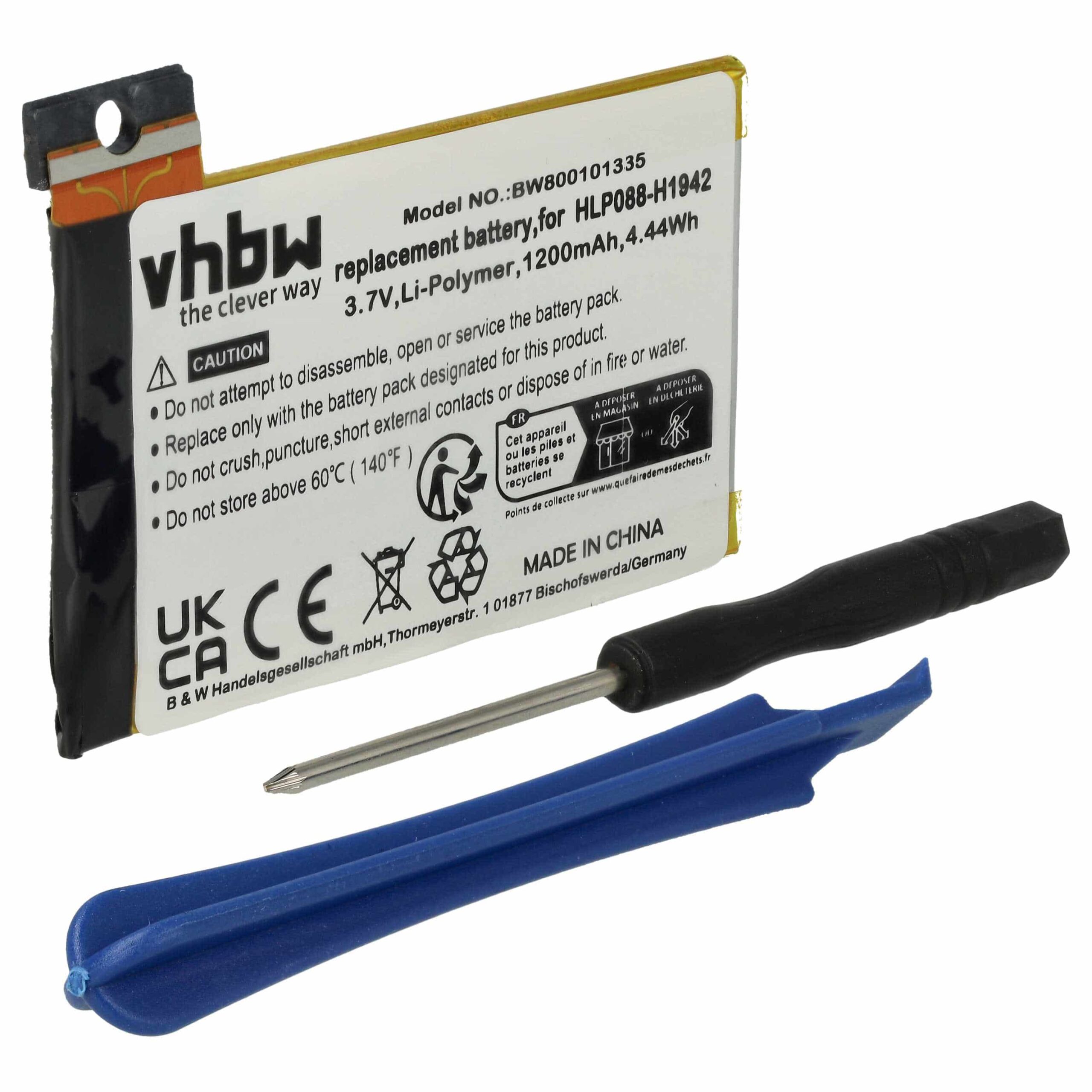 Bateria vhbw para Apple iPhone - 1200 mAh 3.7V Li-polímero + Ferramentas