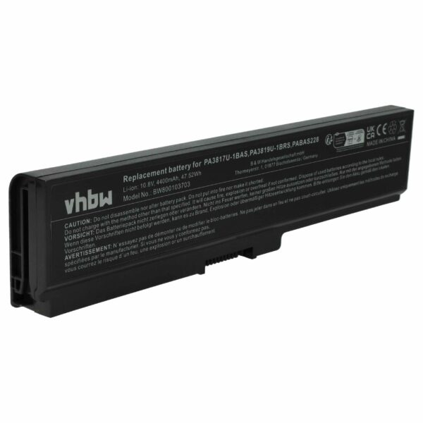 Bateria para Notebook Toshiba PA3817U-1BRS, PA3817U-1BAS - 4400 mAh 10.8 V Li-Ion