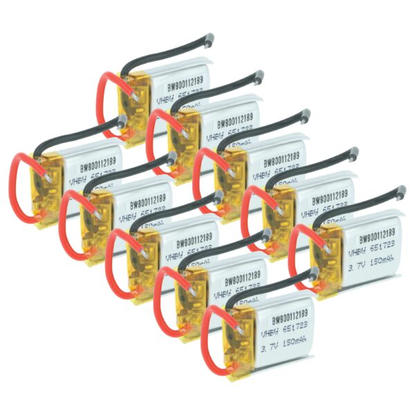 Bateria vhbw 150 mAh 3.7V Li-polymer para JJRC 651723 - Pack de 10 unidades