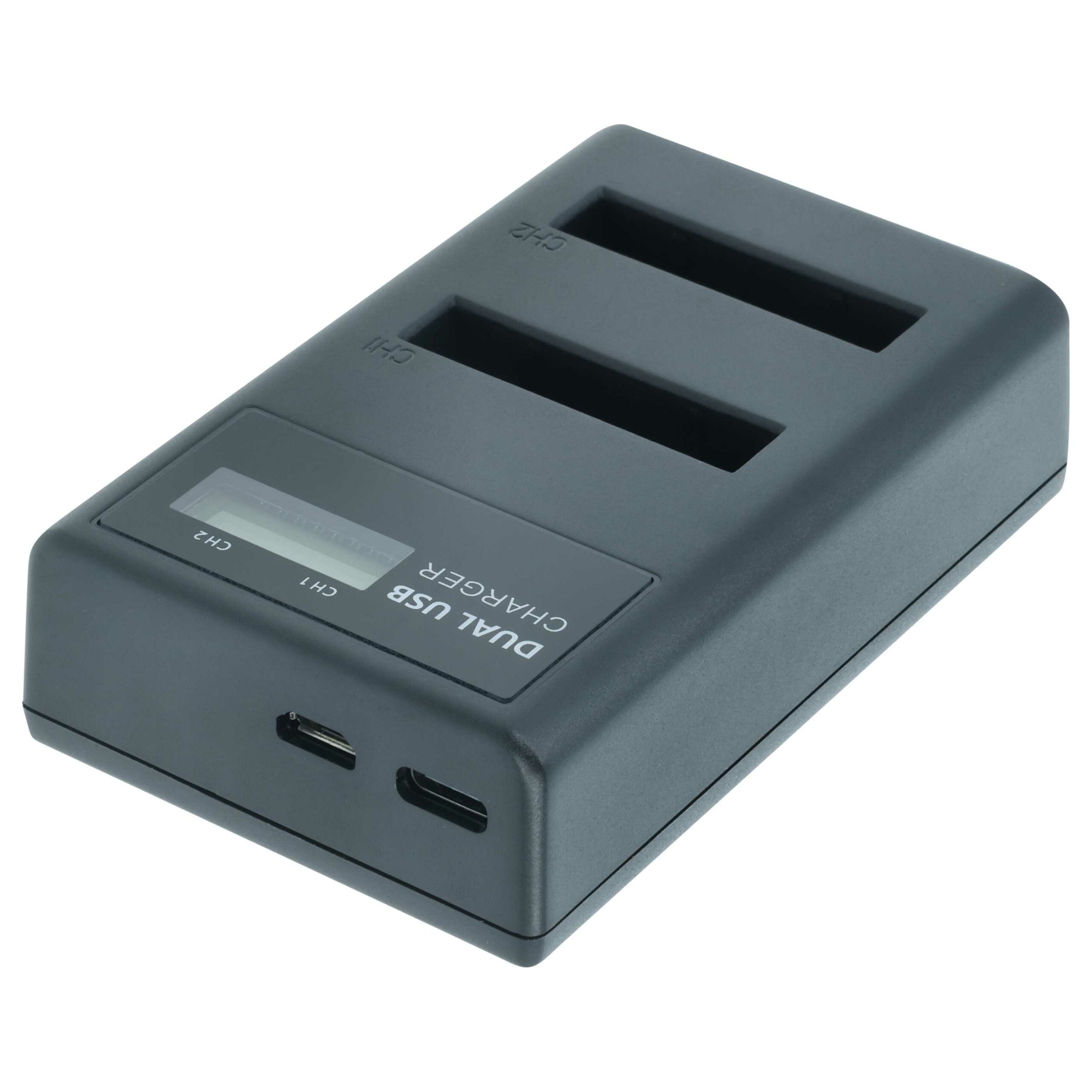 Carregador Duplo Micro-USB + USB-C para Baterias Canon IXUS com Cabo - Image 4