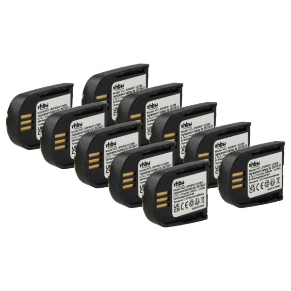 Bateria vhbw para auscultadores sem fios Plantronics / Microsoft 140 mAh 3.7 V (10 unidades)