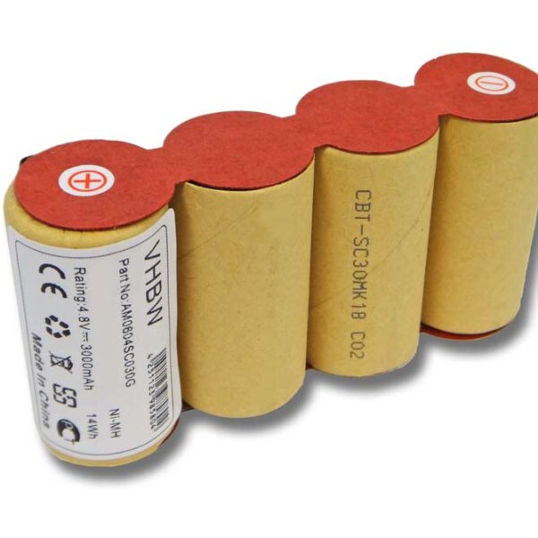 Bateria vhbw 3000mAh 4.8V NiMH para Kärcher BF9900, ABS-K55