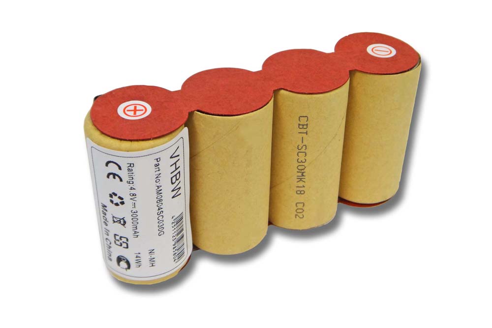 Bateria vhbw 3000mAh 4.8V NiMH para Kärcher BF9900, ABS-K55