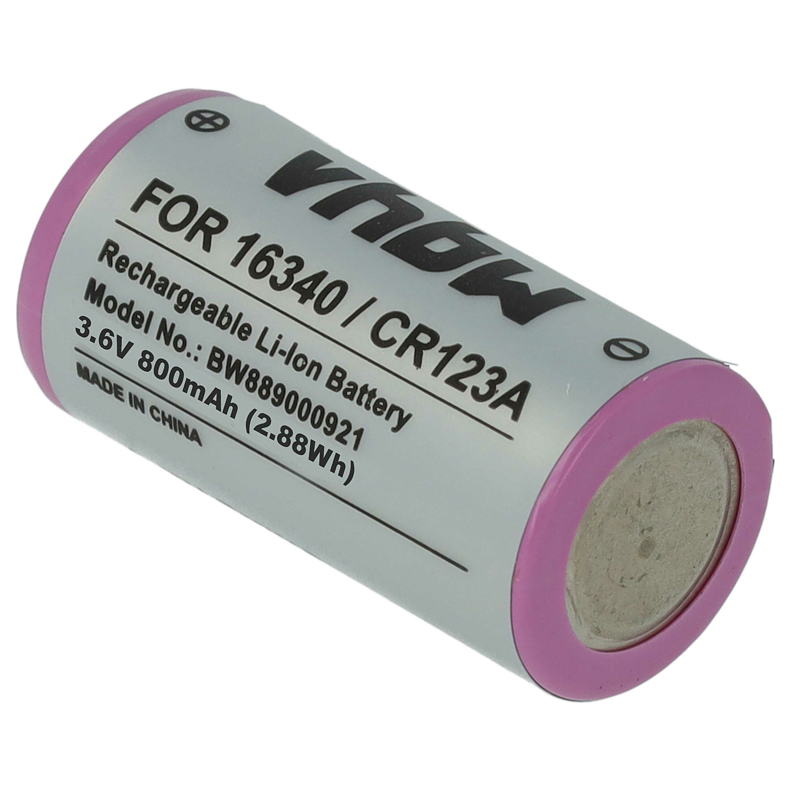Bateria vhbw Universal 5x 16340, CR123A 800 mAh 3.6 V Li-Ion - Image 4