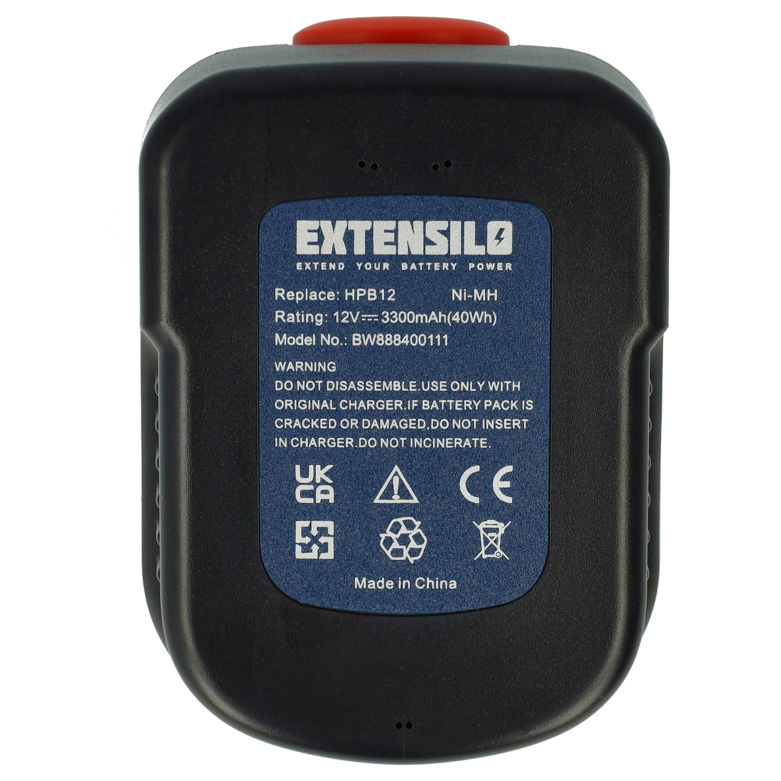 3x Bateria EXTENSILO NiMH 3300 mAh 12 V para Black & Decker A12EX, A1712, A12 - Image 3