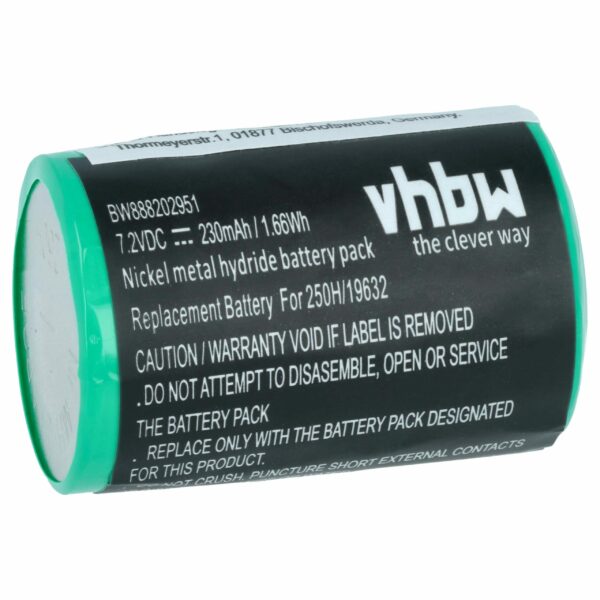 Bateria de Reposição vhbw para Servox 19632 - 230 mAh 7.2 V NiMH