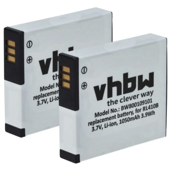 2x Bateria substitui Rollei AC 410-420, RL410B - 1000mAh, 3.7V, Li-Ion