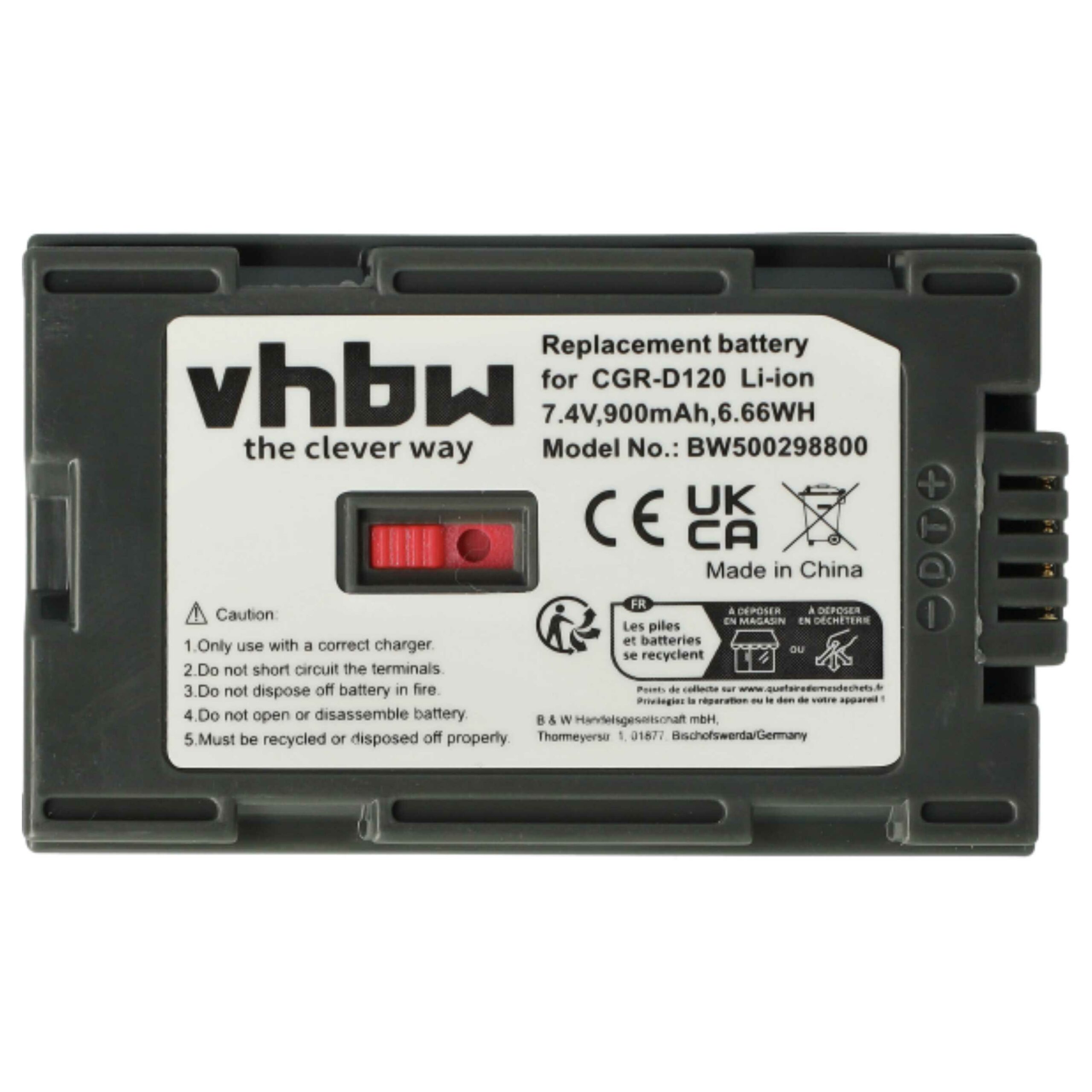 Bateria vhbw para Câmara Hitachi / Panasonic (900 mAh, 7.2 V, Li-Ion, 3 Unidades) - Image 3