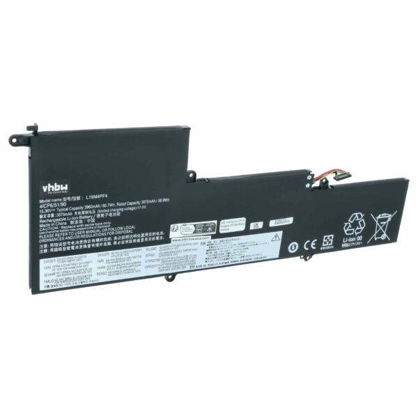 Bateria vhbw para Lenovo (5B10W65297, L19C4PF4, 5B10W65273, 5B10W65276) - 3850 mAh 15.36 V Li-polymer