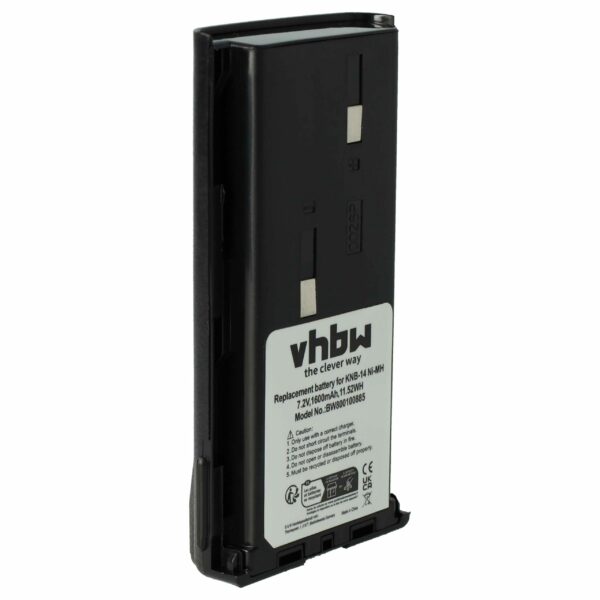 Bateria vhbw para Rádio Bidatong BD-15-L - 1600 mAh 7.2 V NiMH