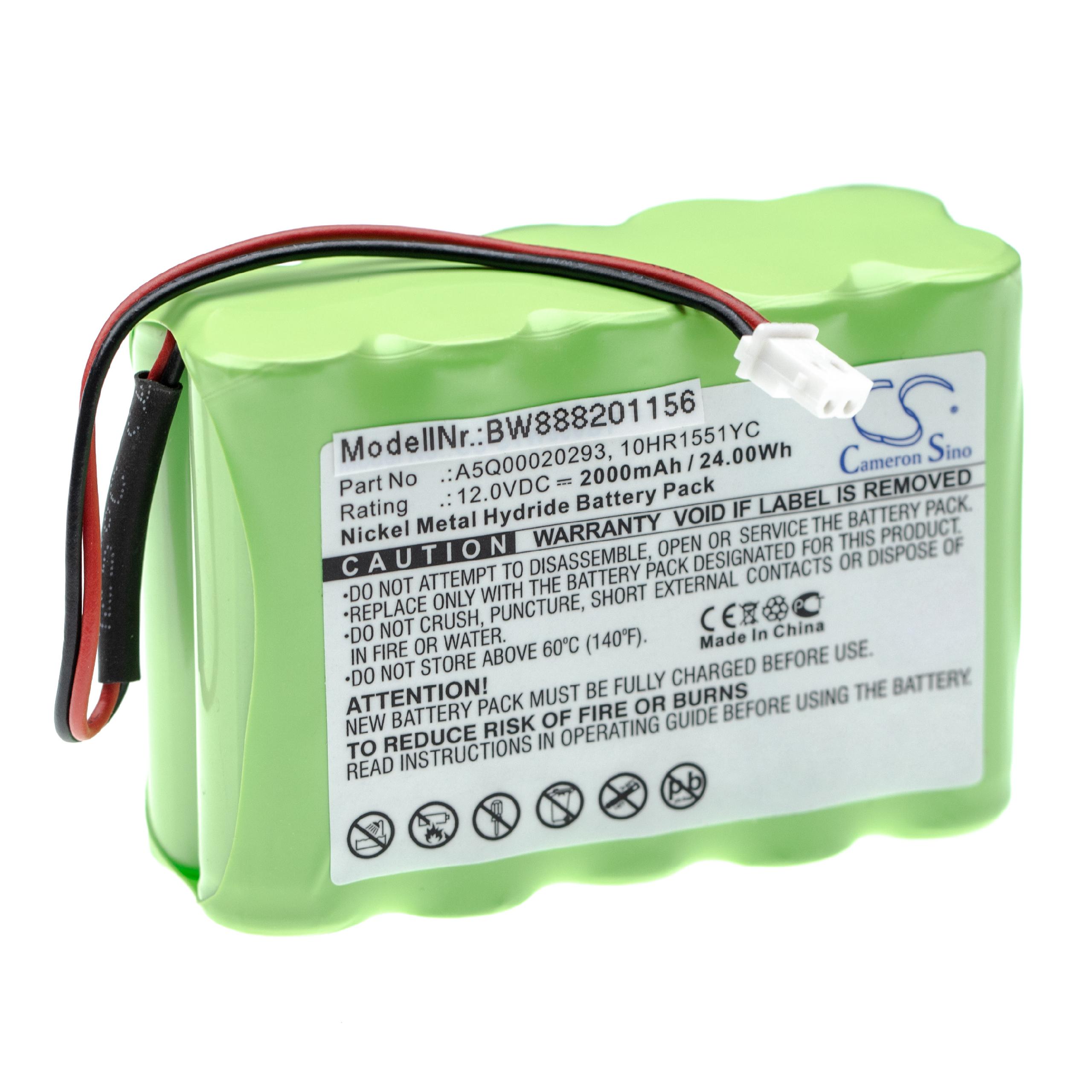 Bateria de substituição vhbw para sistemas de alarme Siemens 12V 2000 mAh NiMH