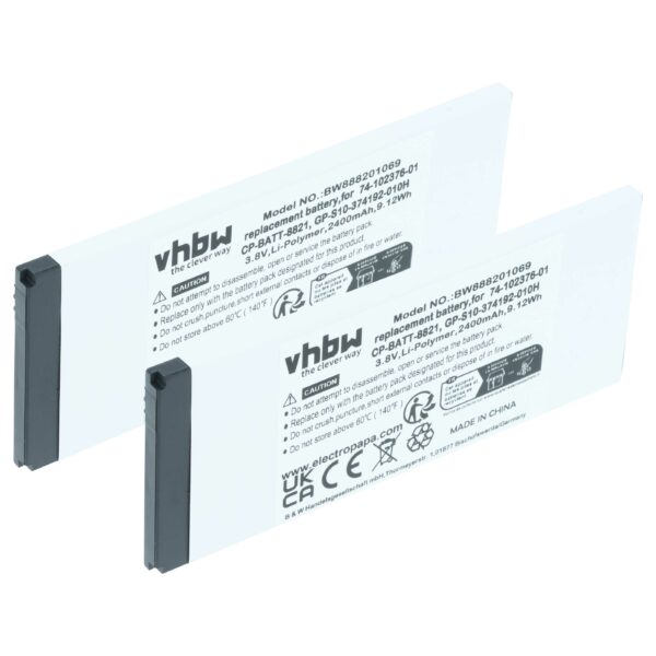 Bateria para Cisco 74-102376-01 / CP-BATT-8821 vhbw - Pack 2x 2400 mAh 3.8 V Li-polymer