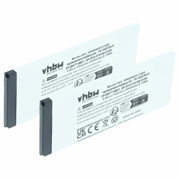 Bateria para Cisco 74-102376-01 / CP-BATT-8821 vhbw - Pack 2x 2400 mAh 3.8 V Li-polymer