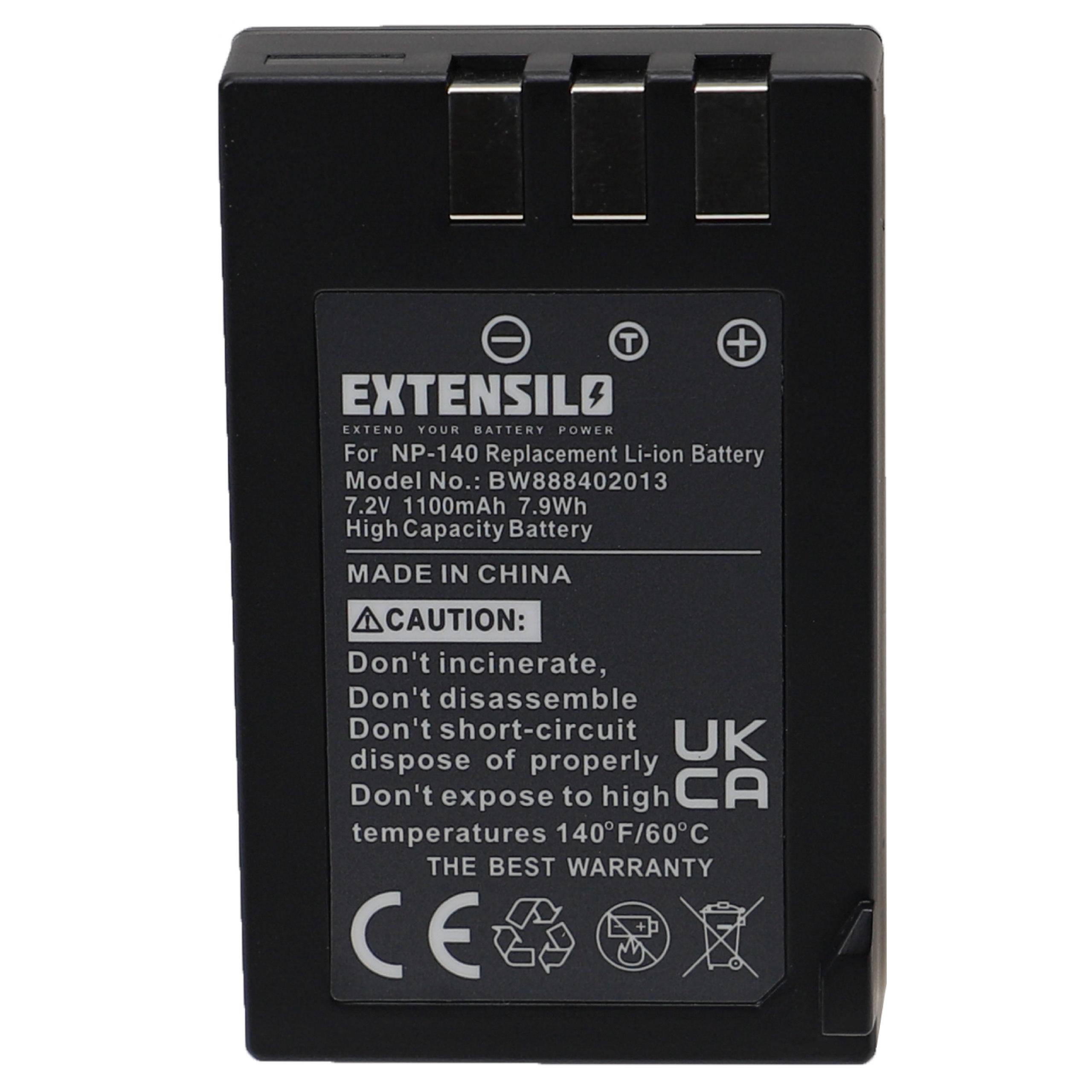 Bateria EXTENSILO compatível com Fujifilm NP-140 - 1100mAh, 7.2V