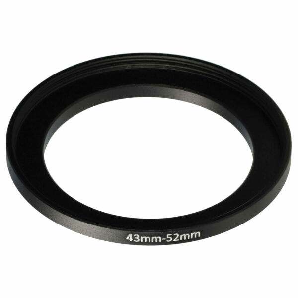 Anel Adaptador Step-Up 43 mm para 52 mm vhbw para Objetivas de Câmaras Fotográficas
