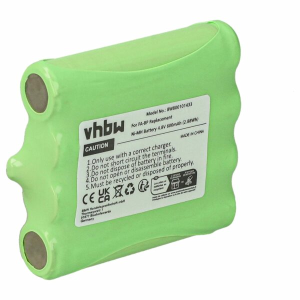 Bateria vhbw para Rádios Cobra FA-BP, GA-CT, GA-CR, GA-CM, FA-CK - 600 mAh 4.8 V NiMH