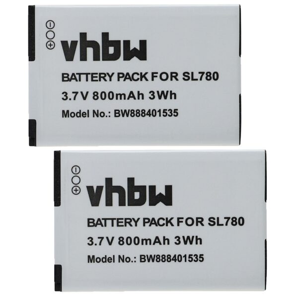 2x Bateria de substituição vhbw para Siemens S30852-D2152-X1 / Gigaset telefone fixo DECT - 800 mAh 3.7 V Li-Ion
