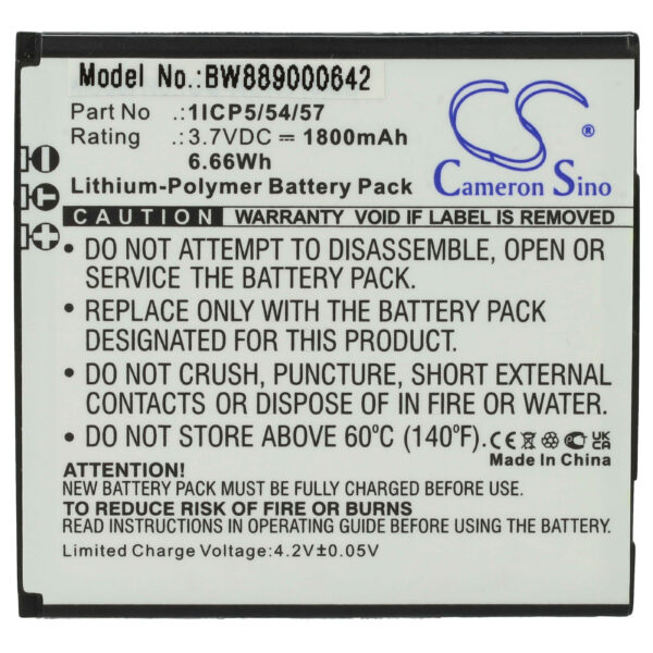 Bateria vhbw para Angelcare Baby Monitor 1800 mAh 3.7 V Li-polímero
