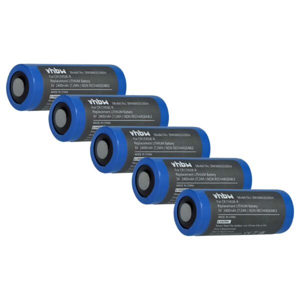 Conjunto de 5 Baterias vhbw CR17450E-R 2400 mAh 3 V Lítio