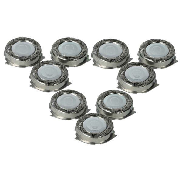 9 Cabeças de Corte vhbw compatíveis com Philips HQ8, SH50 para Máquina de Barbear Elétrica, Prateadas