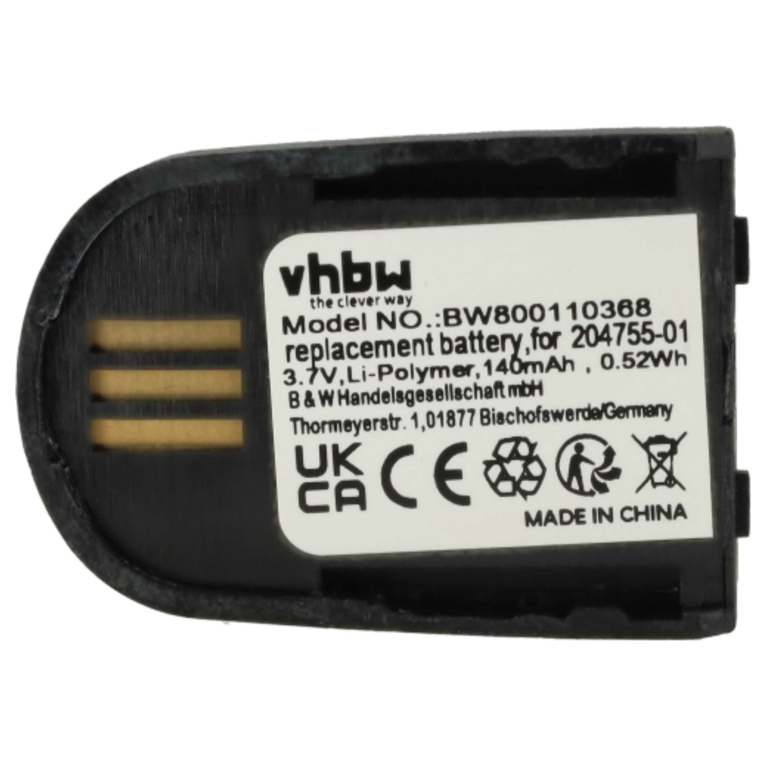 Bateria vhbw para auscultadores sem fios Plantronics / Microsoft 140 mAh 3.7 V (10 unidades) - Image 3