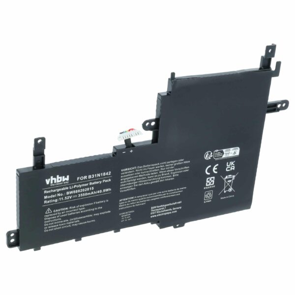 Bateria vhbw para Asus B31N1842, 0B200-03440000 - 3550 mAh 11.52 V Li-polymer