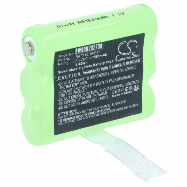 Bateria vhbw para Rádio Midland PB-X7, BATT10, AVP13 - 1500 mAh 3.6 V NiMH