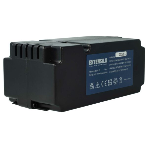 Bateria de substituição EXTENSILO para cortadores de relva robóticos Yard Force 862601, 862615, 862617, 862618, 0862622 - 5000 mAh 25.2 V Li-Ion