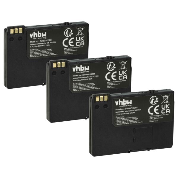 3x Bateria substitui EBA-510, L36145-K1310-X401, BASIC56 para telefone fixo Swisscom - 850 mAh 3.7 V Li-Ion