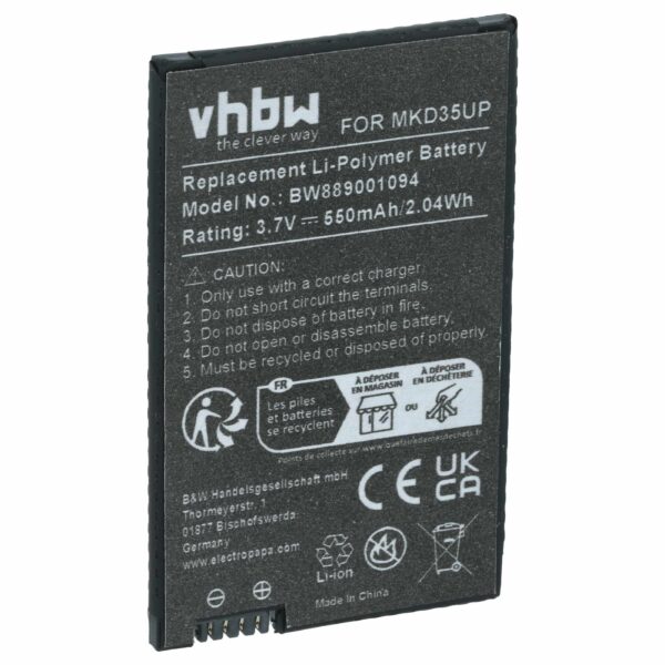 Bateria para Chave BMW MKD35UP - 550 mAh 3.7V Li-polymer vhbw