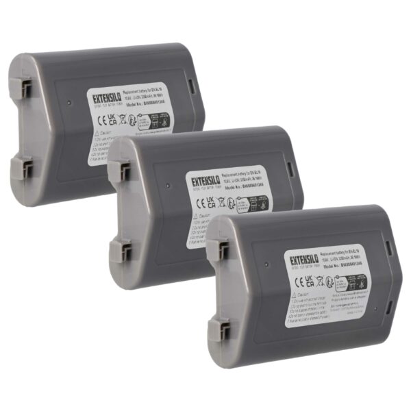 3 Baterias EXTENSILO EN-EL18 para Nikon - 3350mAh, 10.8V, Li-Ion