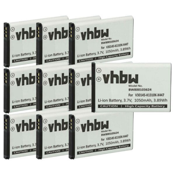 10x Bateria compatível Siemens V30145-K1310K-X447 para telefone fixo DECT - 1050 mAh 3.7 V Li-Ion vhbw