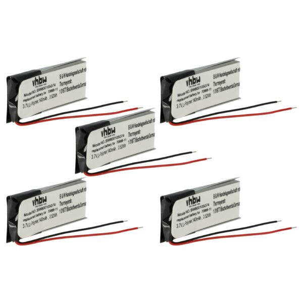 Bateria vhbw para Auscultadores sem Fios 5x 140 mAh 3.7 V Li-polymer (substitui Jabra, Plantronics, etc.)