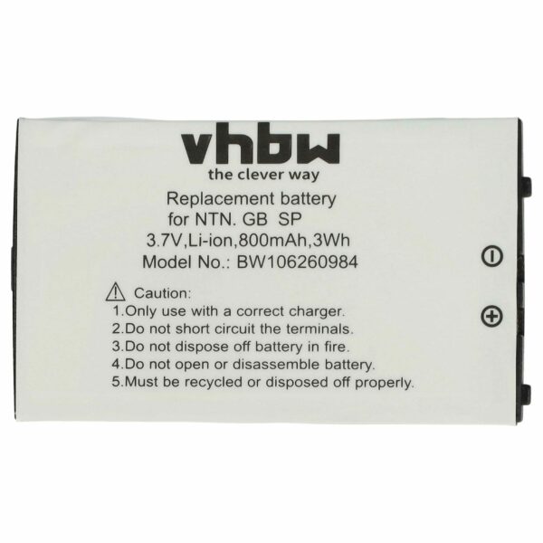 Bateria vhbw para Nintendo Game Boy Advance SP - 800 mAh 3.7 V Li-Ion