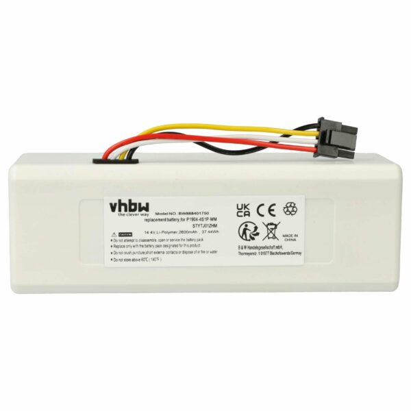 Bateria vhbw 2600mAh 14.4V para Dreame, Xiaomi, Xiaowa e Roborock